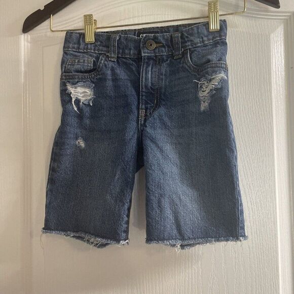 OSHKOSH B’Gosh Girls Jean Shorts Size 6 Destressed Adorable Knee Back to school - Picture 2 of 16
